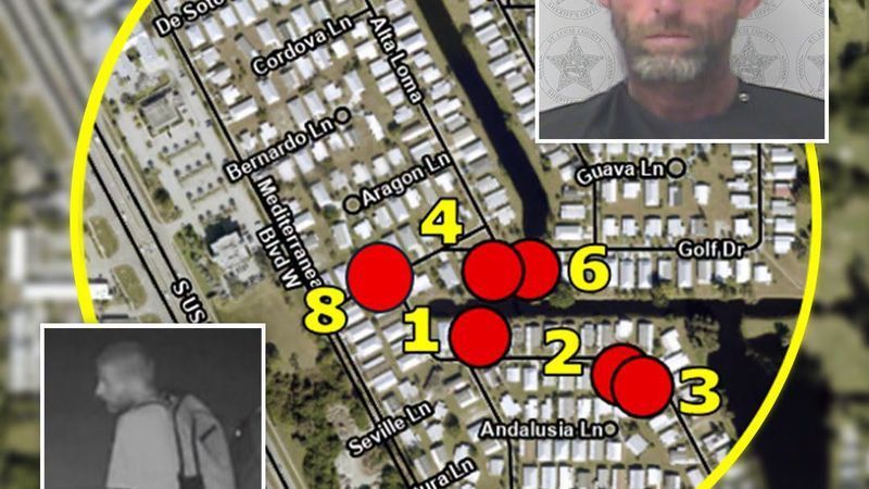 An off-duty St. Lucie County sheriff’s deputy helped capture a man investigators say was connected to eight vehicle burglaries and attempted burglaries in the Spanish Lakes One community. (SLCSO)