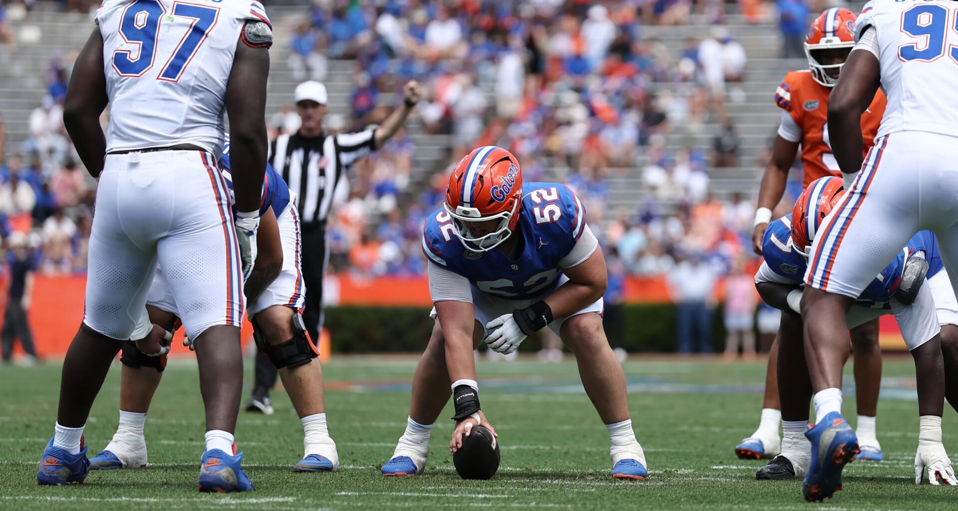 Jon Sumrall sees growth from two Florida football offensive linemen
