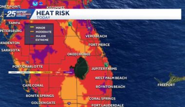 Heat advisory for South Florida with feels-like temps near 112