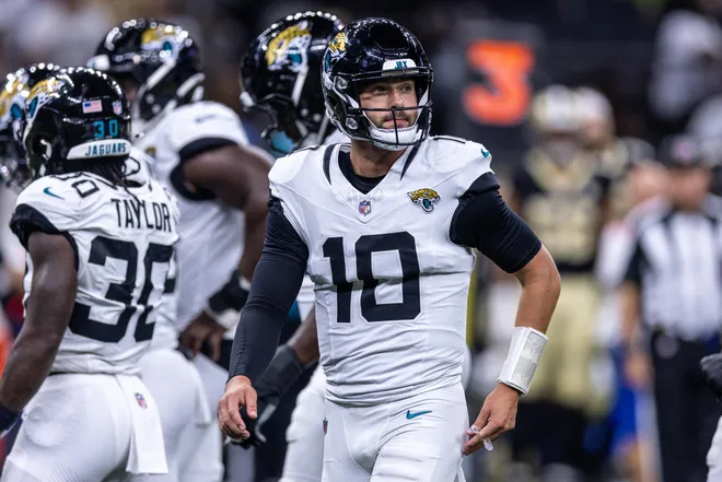 Aug 15, 2026; New Orleans, Louisiana, USA; New Orleans Saints wide receiver Trey Palmer (10) reacts to a false start call against the New Orleans Saints during the first half at Caesars Superdome. Mandatory Credit: Stephen Lew-Imagn Images