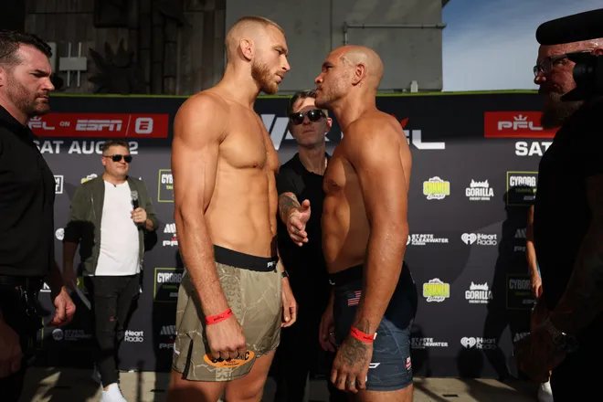 Luke Trainer vs. Roland Dunlap - PFL Tampa ceremonial weigh-ins faceoff