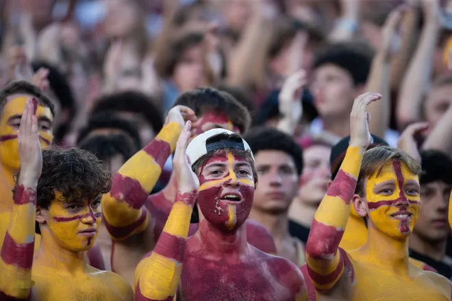 Florida State fans cheer on the Seminoles as they defeat New Mexico State in the first home game of the season on Saturday, Aug. 29, 2026.
