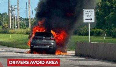 Vehicle fire shuts down northbound Florida turnpike in Martin County