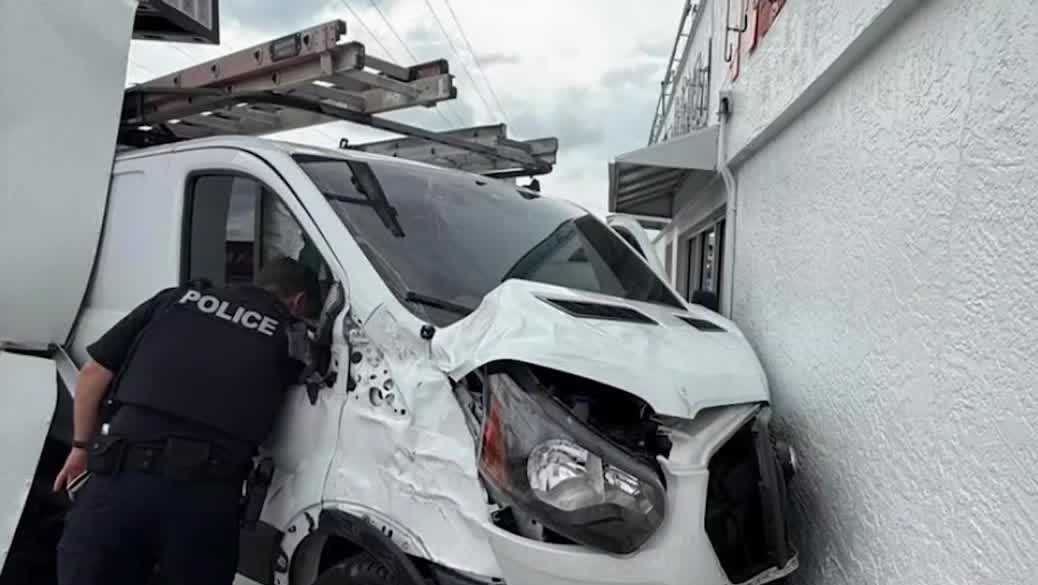 Van crashes into store in Florida