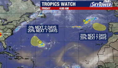 Tropics remain quiet as disturbance develops near Bermuda