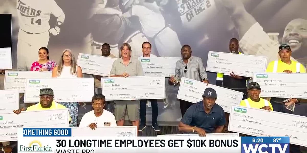 Something Good: 30 longtime Waste Pro employees get $10K bonus