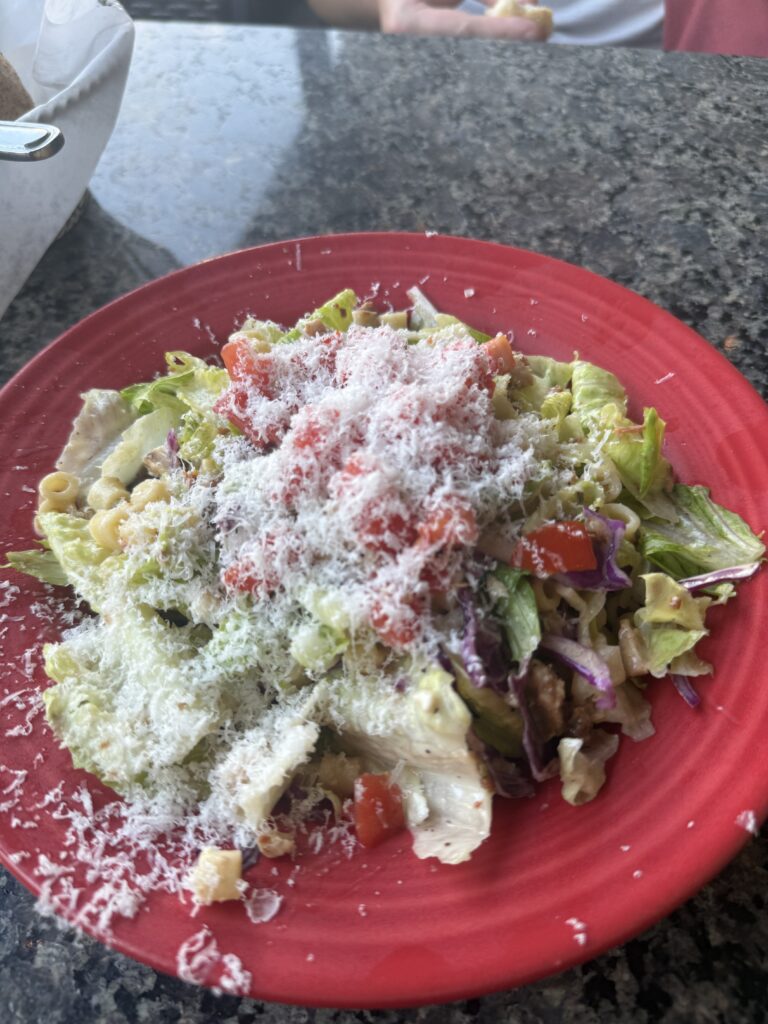 A salad on a table