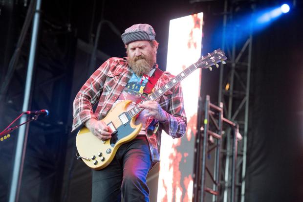 Brent Hinds of Mastodon performs at the Louder Than Life Music Festival at Champions Park on Saturday, Sept. 30, 2017, in Louisville, Ky. (Photo by Amy Harris/Invision/AP, File)