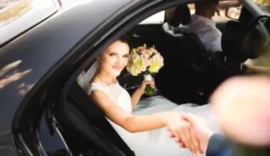 Bride exiting limo