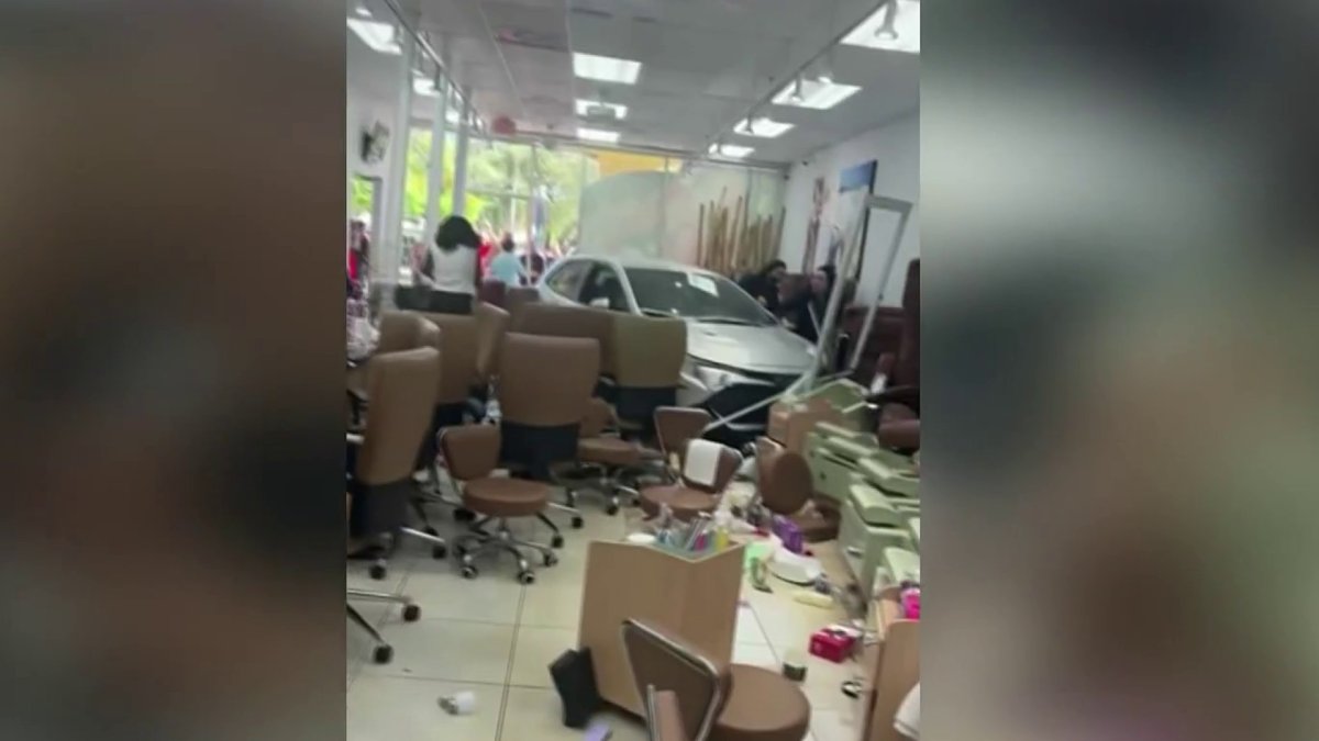 Car crashes into occupied Miami nail salon; no injuries reported – NBC 6 South Florida