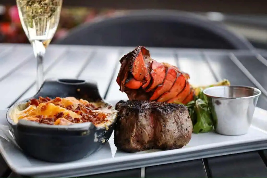 A steak dinner