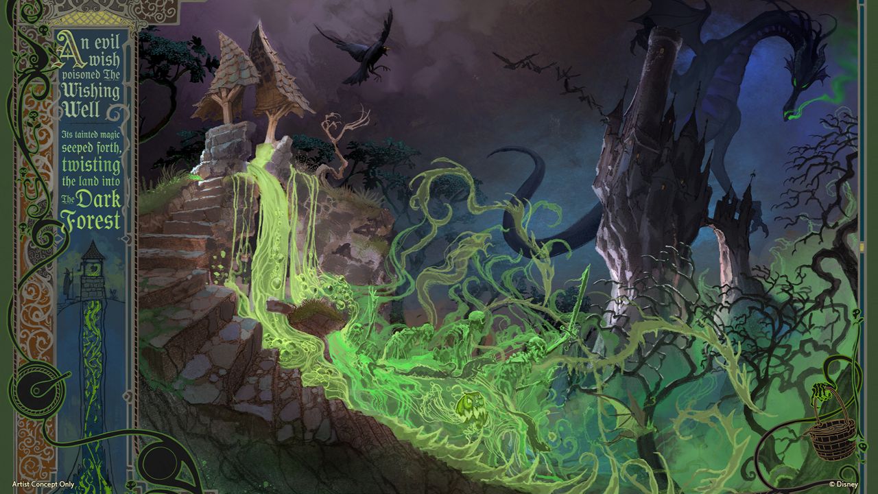 Concept art for Villains Land at Magic Kingdom at Walt Disney World. (Disney)