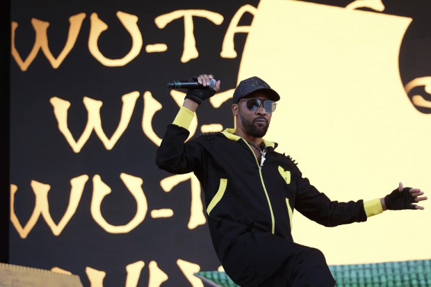 RZA from the hip hop group the Wu-Tang Clan performs on day two of the Governors Ball Music Festival on Saturday, June 3, 2017, in New York. Chipotle has partnered with RZA in a marketing effort.