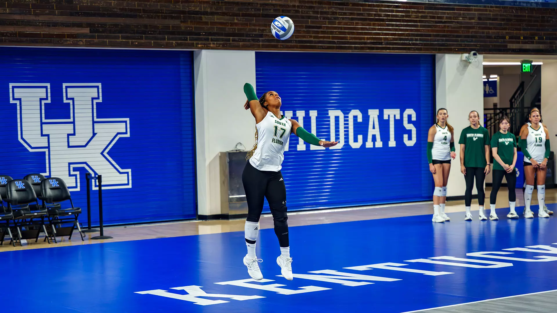 Ryelle Rondo serving in the South Florida victory over Utah State
