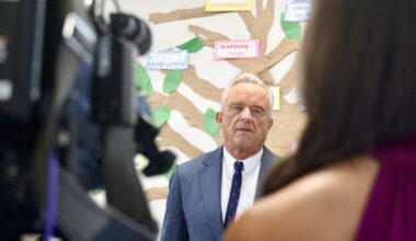 Robert F. Kennedy Jr. speaks to press in Tampa.
