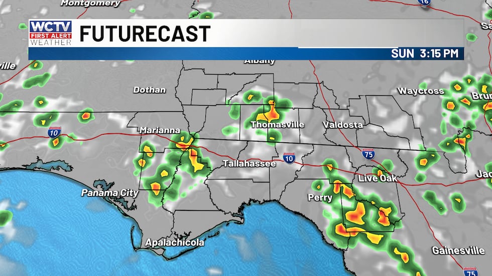 A chance for afternoon showers on Sunday, not a washout.