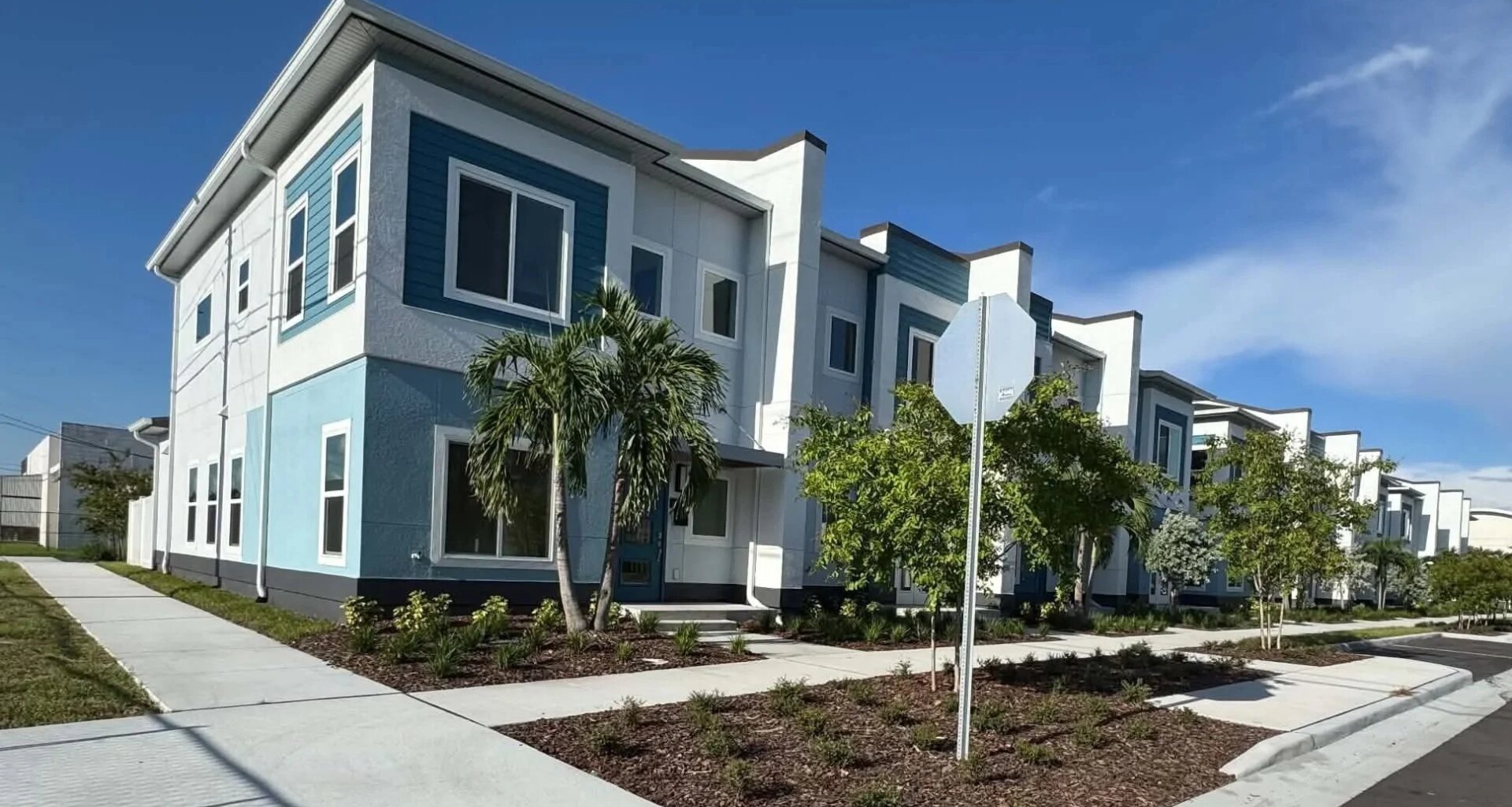 Deuces Rising townhomes, a new 24-unit affordable housing development, nears completion
