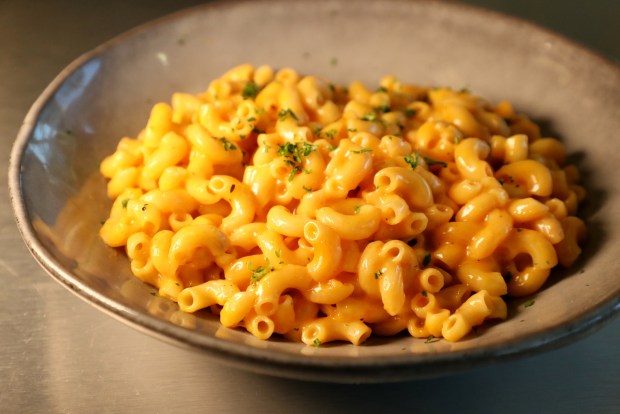 "Smile Pile" Mac & Cheese from Chef Samuel Woods of the Rabbit Hole vegan restaurant in Pompano Beach in this file photo from 2021 (Carline Jean/Sun Sentinel).