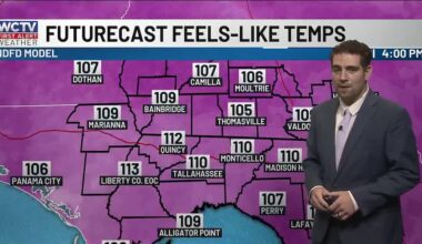 Nearing record highs, plus tropical humidity lingers into your weekend for Tallahassee, the big bend and South Georgia