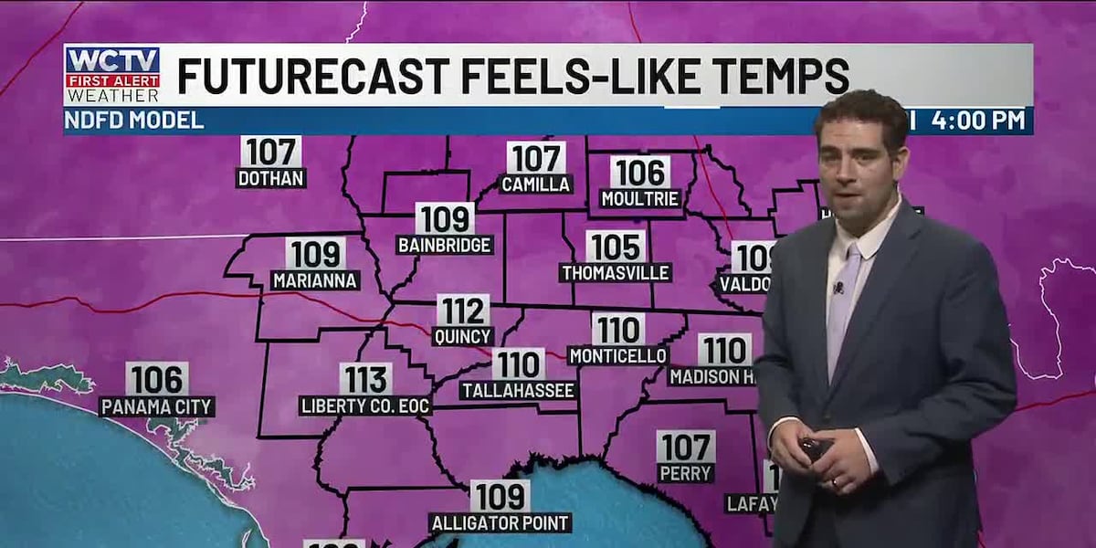 Nearing record highs, plus tropical humidity lingers into your weekend for Tallahassee, the big bend and South Georgia
