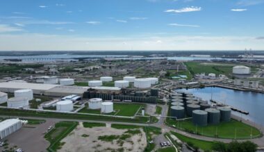 Aerial photo captures Tampa's Howard F. Curren Advanced Wastewater Treatment Plant (Spectrum News/Jeff Joiner)