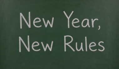 chalkboard with "New Year, New Rules" written on it