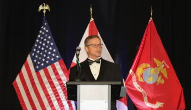 GOP Chair Charles Barr at podium