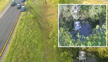 Car crashes into pond on First Coast Expressway near I-10