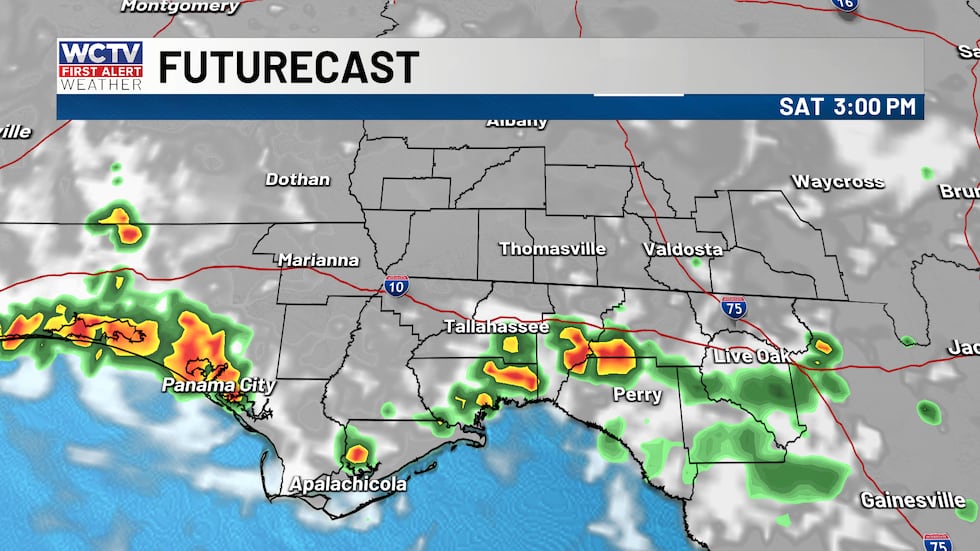 Scattered showers and thunderstorms this afternoon and evening.