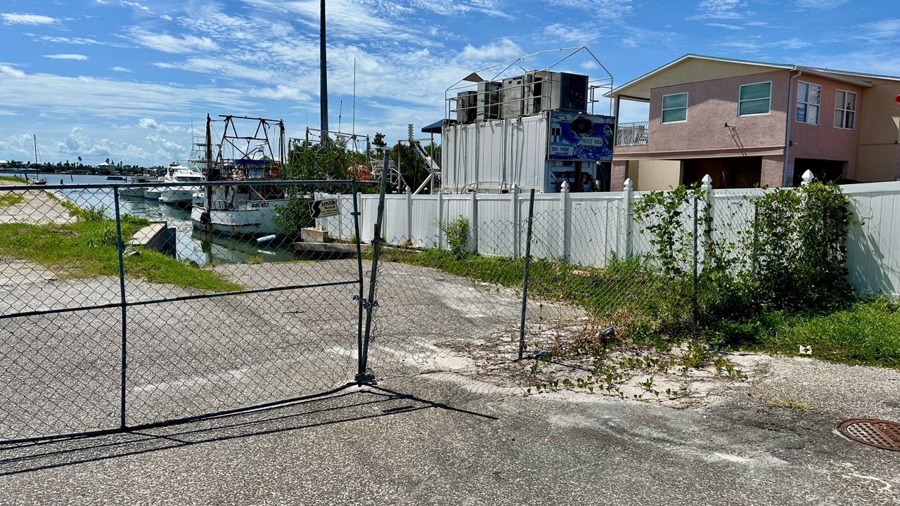 The narrow strip of property with a fish hosue is located at 545 150th Avenue and currently splits two lots owned by Madeira Beach. (Spectrum News)