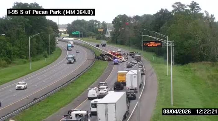 Traffic Alert: Crash causing backups on I-95 North at Pecan Park Road