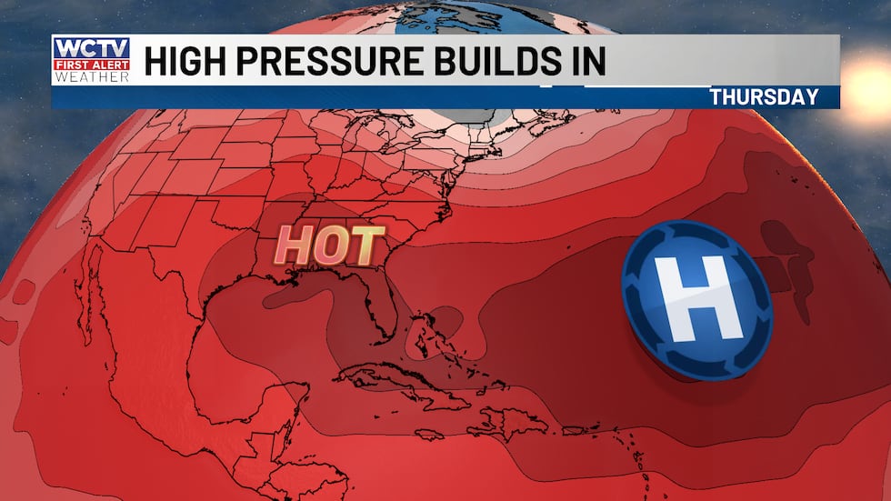 High pressure settles in this week leading to higher temperatures.