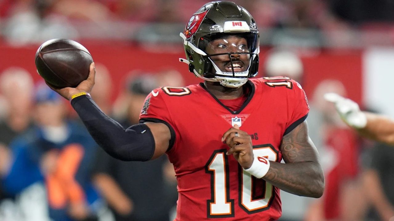 Bucs rookie quarterback Jalon Daniels attempts a pass during Tampa Bay's preseason game against Kansas City on Saturday, Aug. 22. Daniels and the Bucs face Jacksonville Friday night to wrap up the preseason. (AP Photo/Chris O'Meara)