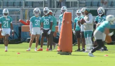 Miami Dolphins wrap up training camp ahead of Friday's preseason finale against Atlanta Falcons