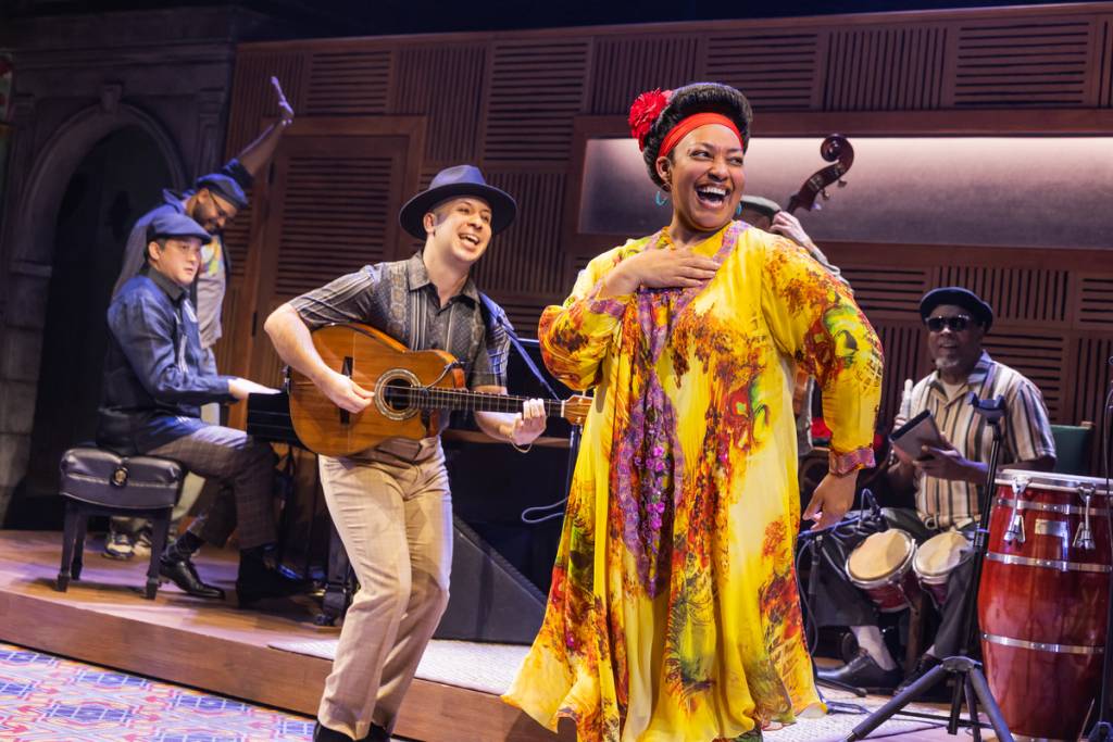 L-R) Justin Cunningham, Marco Paguia (seated at piano), Renecito Avich, Natalie Venetia Belcon, Román Diaz
