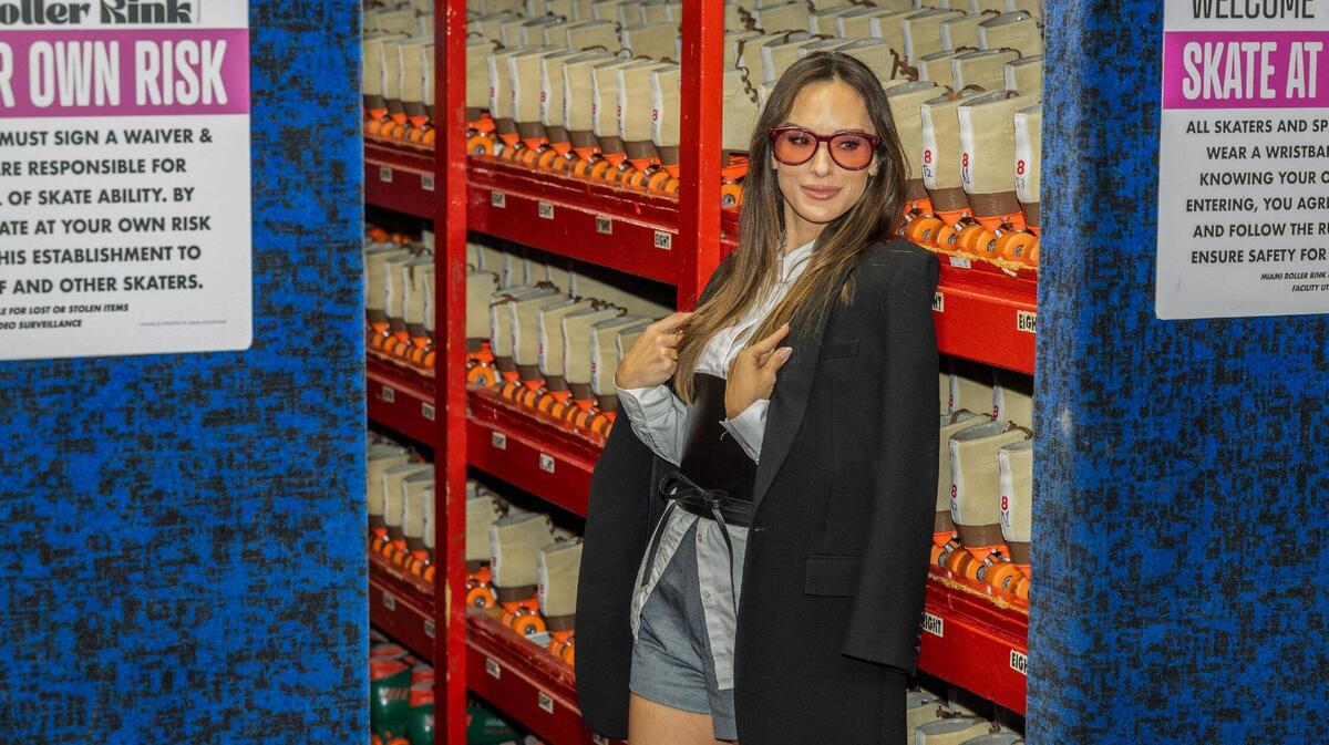 Podcaster Nikki Spoelstra posed at the Miami Roller Rink where she used to come skate when it was called Hot Wheels in Kendall, on Friday March 07, 2025. Podcaster Nikki Spoelstra posed at the Miami Roller Rink where she used to come skate when it was called Hot Wheels in Kendall, on Friday March 07, 2025.