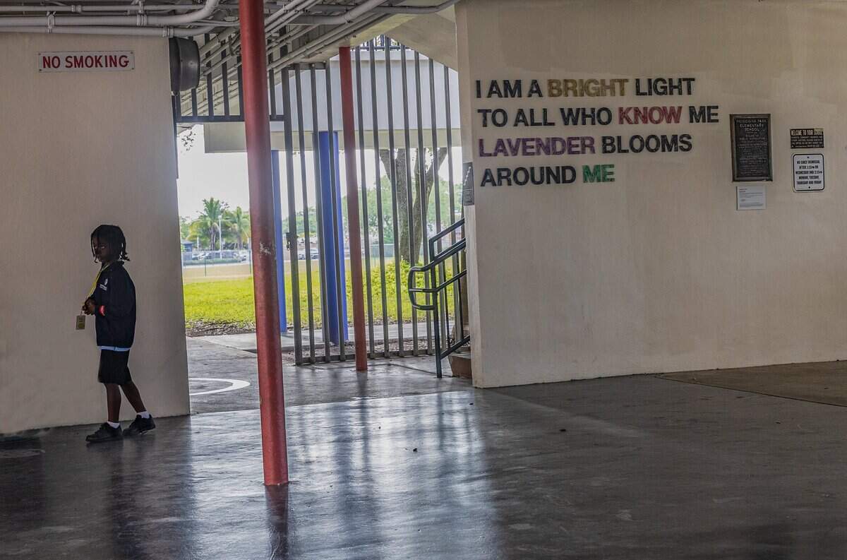 View of the entrance at KIPP Legacy Elementary at the former site of the Poinciana Park Elementary, located at 6745 NW 23rd Ave, in Liberty City, Miami, Florida, on Friday August 21, 2026.