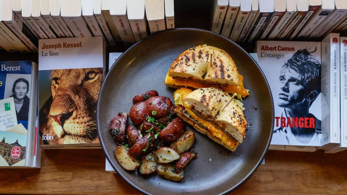 Spicey turkey sausage egg and cheese bagel is now offered at The Café at Books & Books. General manager Jonah Kaplan has created a new menu at The Café in Coral Gables, Florida, on Tuesday, August 4, 2026.