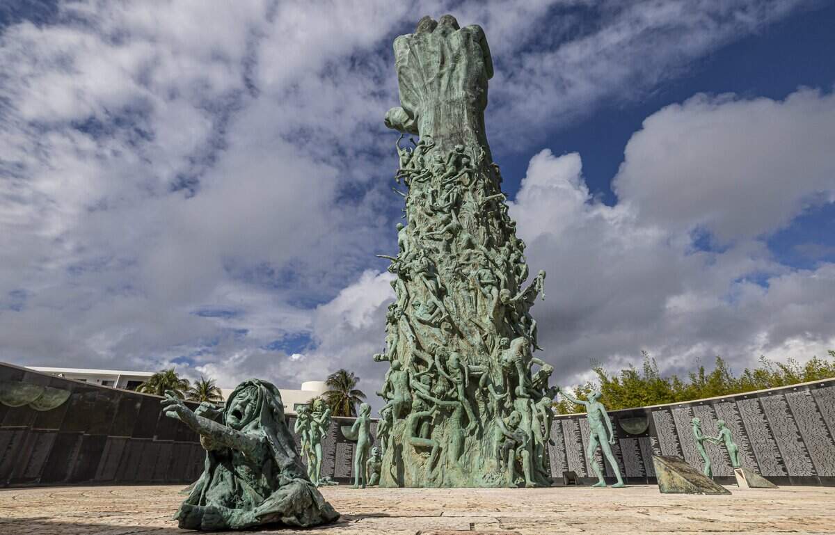 A view of ‘The Sculpture of Love and Anguish,’ by Kenneth Treister at the Holocaust Memorial Miami Beach. Treister, a well-known Miami architect and sculptor died on Friday at age 96.