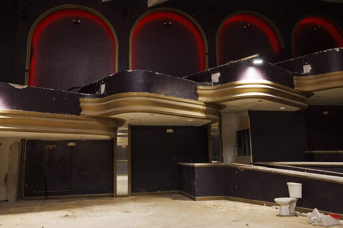 Original arches and box seats designed by Jackie Gleason sit inside the old Playboy Theater on Thursday, Dec. 4, 2025, at the Castle Hotel in Miami Beach, Fla.