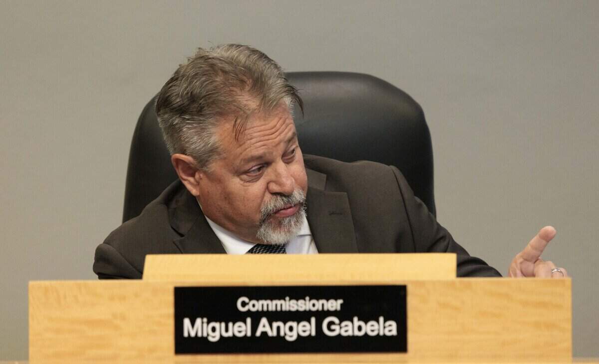 Commissioner Miguel Gabela speaks during a Miami city commission meeting on Thursday, July 23, 2026, at Miami City Hall in Coconut Grove.