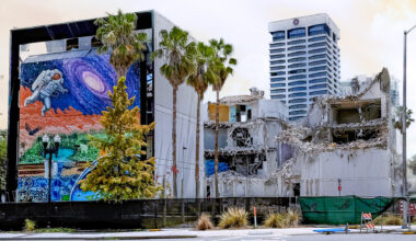 A photo from July 7 depicts the ongoing demolition of the MOSH building on the Southbank.