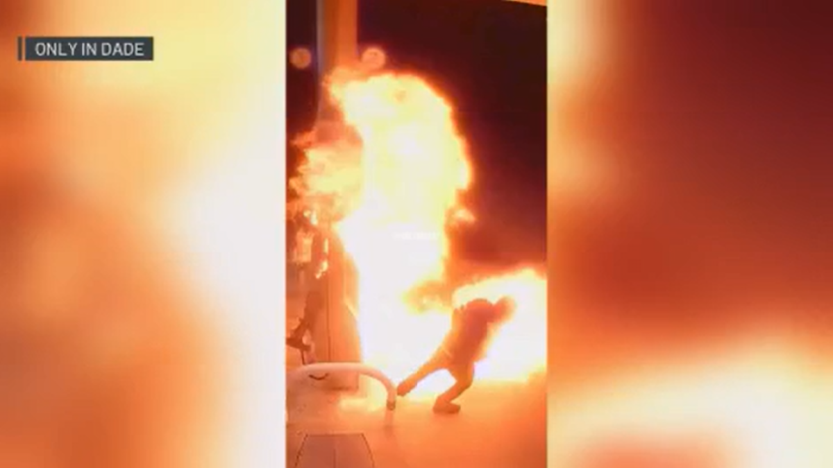 Video captures hooded suspect ignite explosion at Miami-Dade gas station – NBC 6 South Florida