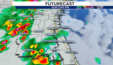 Heavy rain, strong storms forecast for Northeast Florida, Southeast Georgia through Tuesday