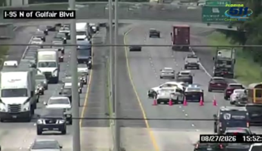 2 left lanes reopen after being blocked due to crash on I-95 North before Norwood Ave