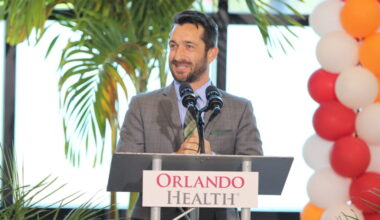 Mayor Nick Nesta speaks at the ribbon-cutting for the Orlando Health Behavioral Health Hospital in May.