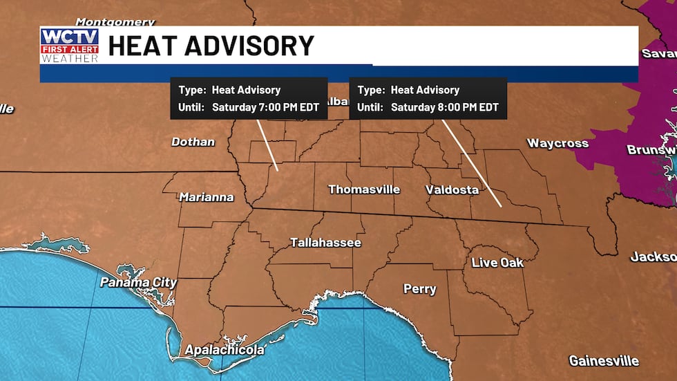A heat advisory is in effect from 11 am until this evening for dangerous heat.