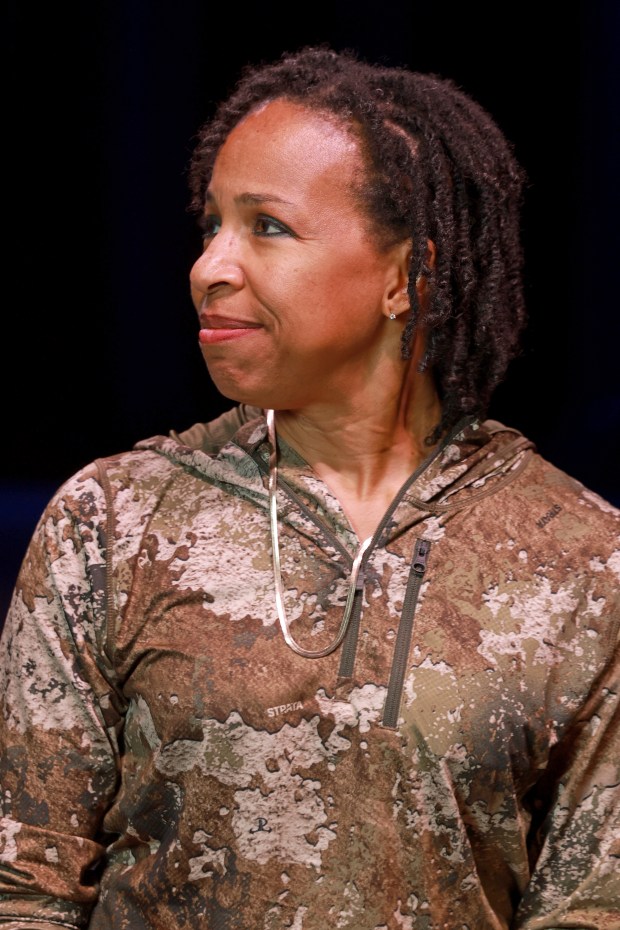 Director Carrie Brianna Hart in the auditorium of the African-American Research Library and Community Center in Fort Lauderdale, Saturday, Aug. 15, 2026. Hart is directing a play about the 1935 lynching of Rubin Stacy in Fort Lauderdale. (Mike Stocker/South Florida Sun Sentinel)