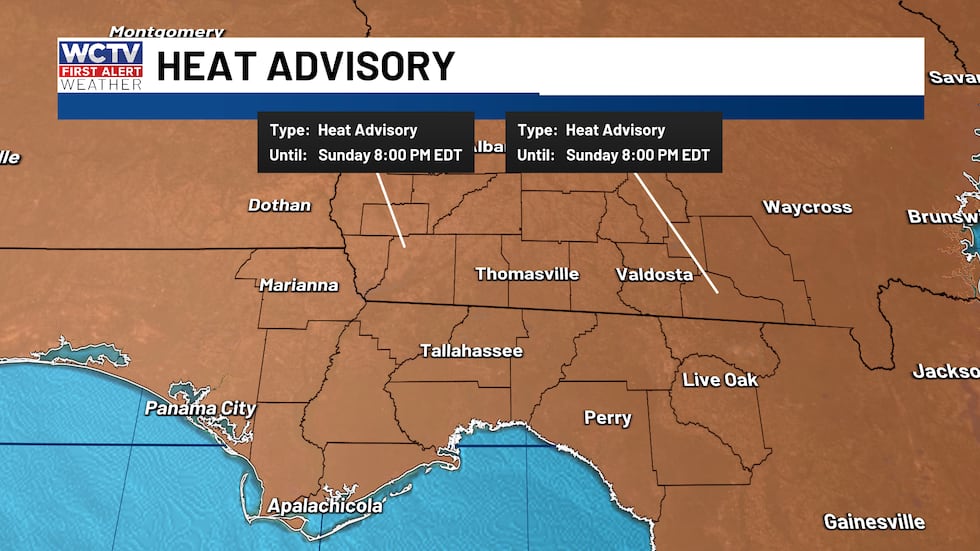 Heat indices will range between 108 to 112 degrees this afternoon.