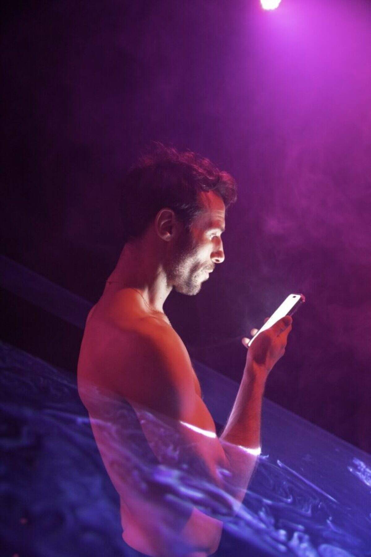 Alfonso Barón in “RESET.” “In a world that is becoming more virtual, theater for me is a place of refuge and salvation,” Barón says.